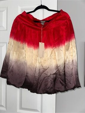Kenar Ombre Red, Cream & Brown Circle Skirt